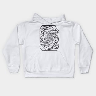 Geometric galaxy Monochromatic spiral Kids Hoodie